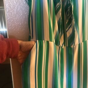 Woman’s long pant light wt romper with pockets